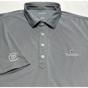 Chatham Hills Johnnie-O Performance Golf Polo Shirt Mens Large Grey *Sleeve LOGO